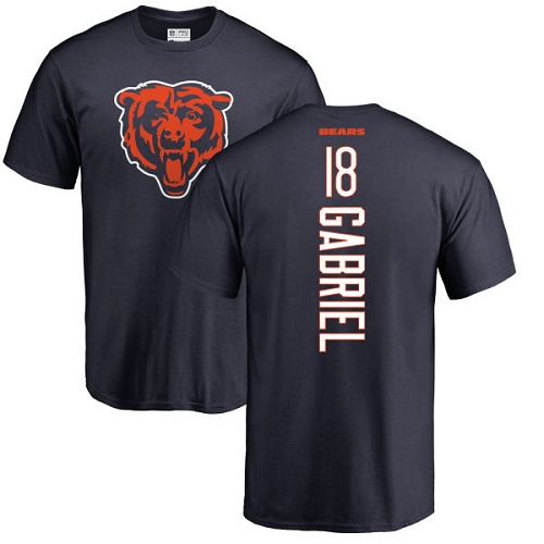 Chicago Bears Men Navy Blue Taylor Gabriel Backer NFL Football #18 T Shirt